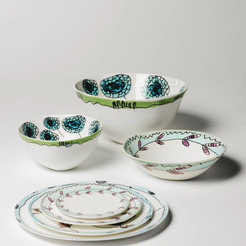 Serax Midnight Flowers Serving Bowl