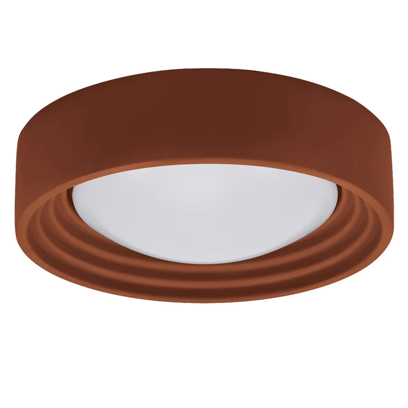 LEDVANCE ORBIS Concrete, braune Beton-Deckenleuchte mit LED, 13W, 800lm, 3000K freundliches Warmweiß, durch Klicken in 3-Stufen dimmbar, 300mm Durchmesser, IP20 Schutz, für Badezimmer geeignet