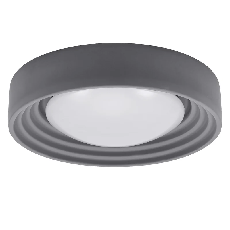 LEDVANCE ORBIS Concrete, graue Beton-Deckenleuchte mit LED, 18W, 1500lm, 3000K freundliches Warmweiß, durch Klicken in 3-Stufen dimmbar, 400mm Durchmesser, IP20 Schutz, für Badezimmer geeignet