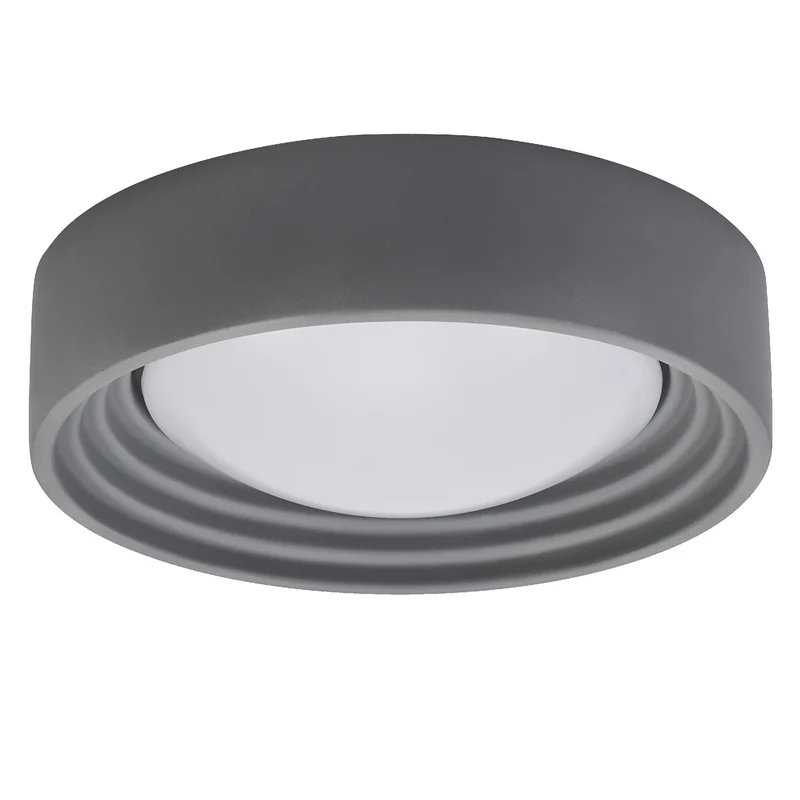 LEDVANCE ORBIS Concrete, graue Beton-Deckenleuchte mit LED, 13W, 800lm, 3000K freundliches Warmweiß, durch Klicken in 3-Stufen dimmbar, 300mm Durchmesser, IP20 Schutz, für Badezimmer geeignet