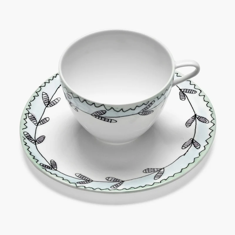Serax Midnight Flowers Coffee Cup High with Saucer