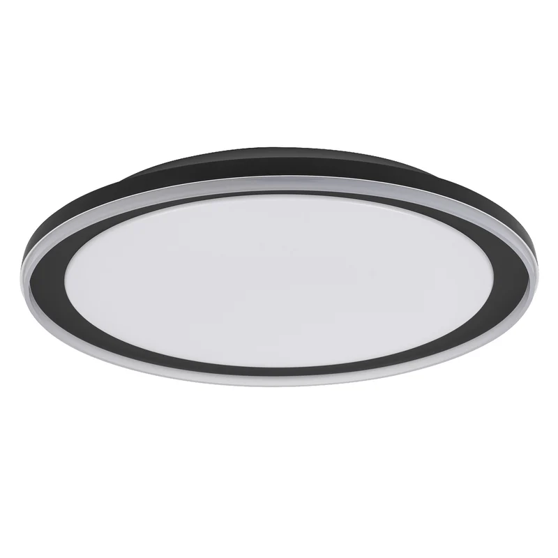 LEDVANCE ORBIS Pederson LED-Deckenleuchte mit Plastikring, schwarz, 36W, 2500lm, 3000K, 830 freundliches Warmweiß, 550mm Durchmesser, IP20 Schutz, Montageschrauben und Dübel inklusive
