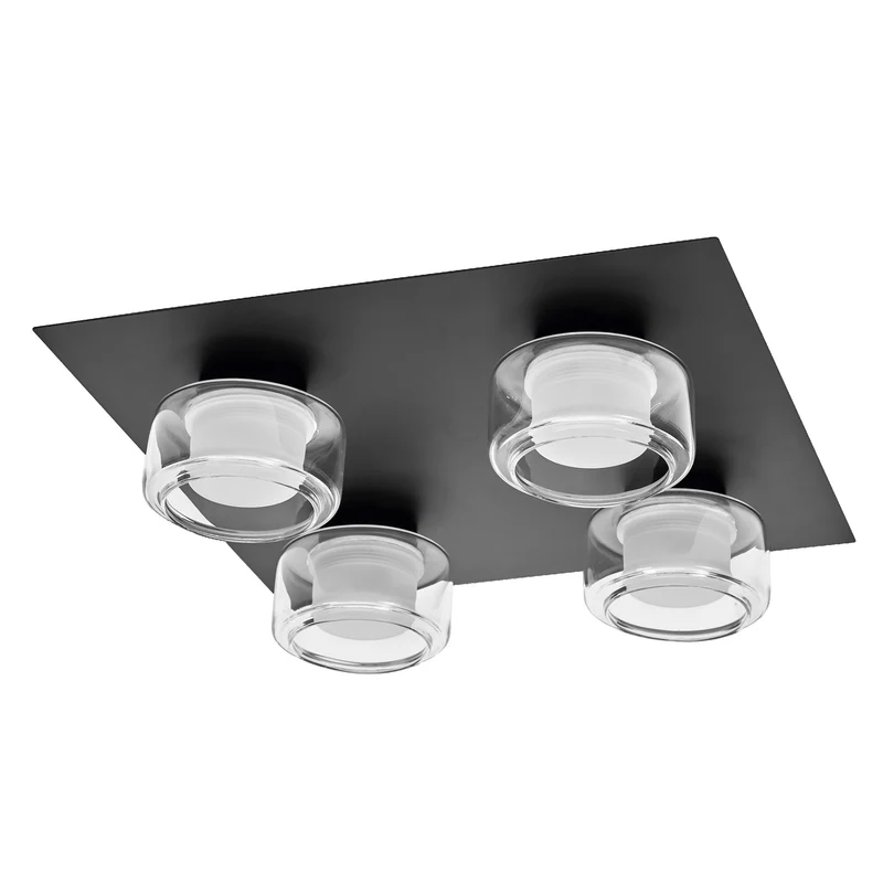 LEDVANCE ORBIS Flame Wand- und Deckenleuchte mit LED, schwarz, 22W, 1400lm, 3000/4000K, Farbtemperatur über Wandschalter einstellbar (kaltweiß/warmweiß), IP44 Schutz vor Fremdkörpern und Spritzwasser