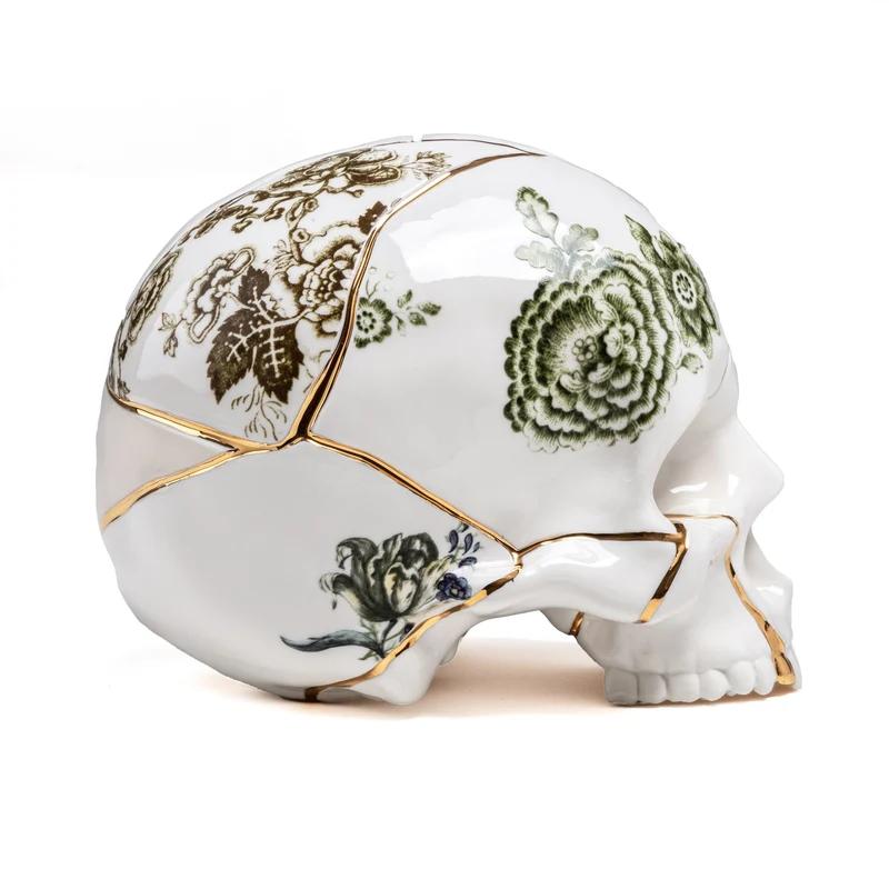 Seletti Kintsugi Skull Ornament