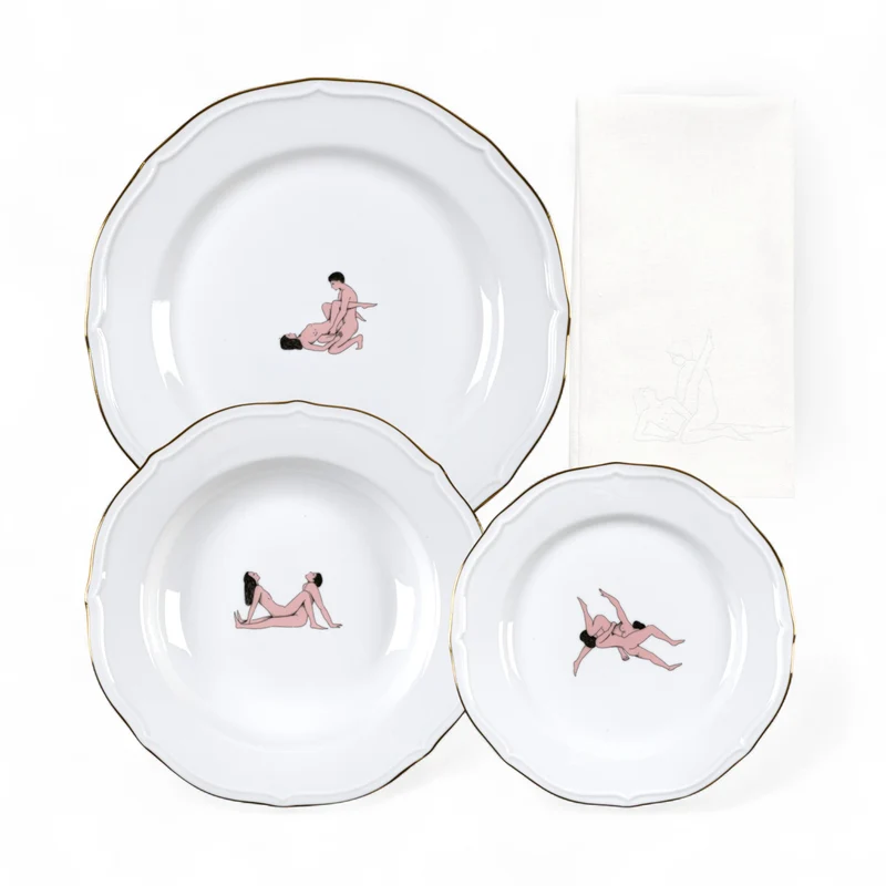 Seletti Seikantai Plates with Napkin - Set of 3