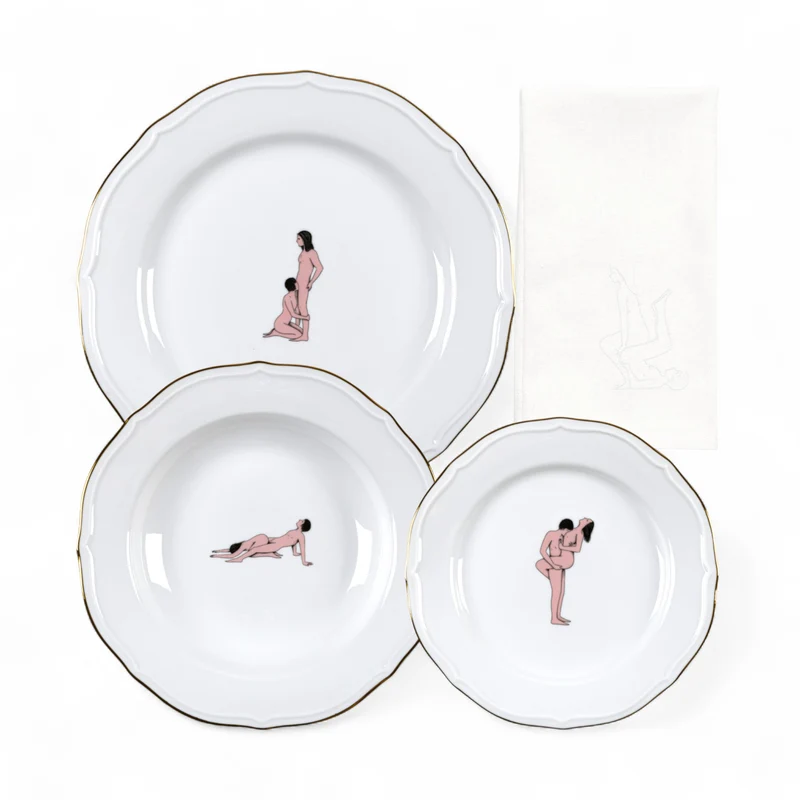 Seletti Seikantai Plates with Napkin - Set of 3