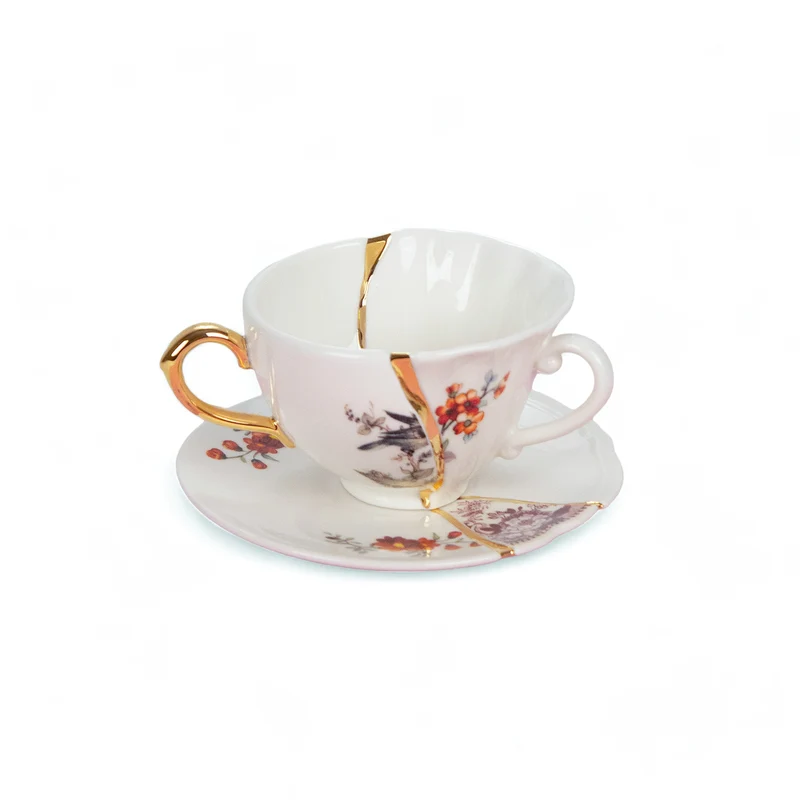 Seletti Kintsugi Tea Cup with Saucer