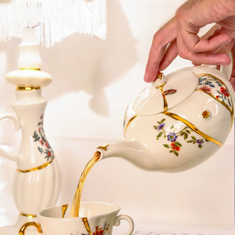 Seletti Kintsugi Tea Cup with Saucer