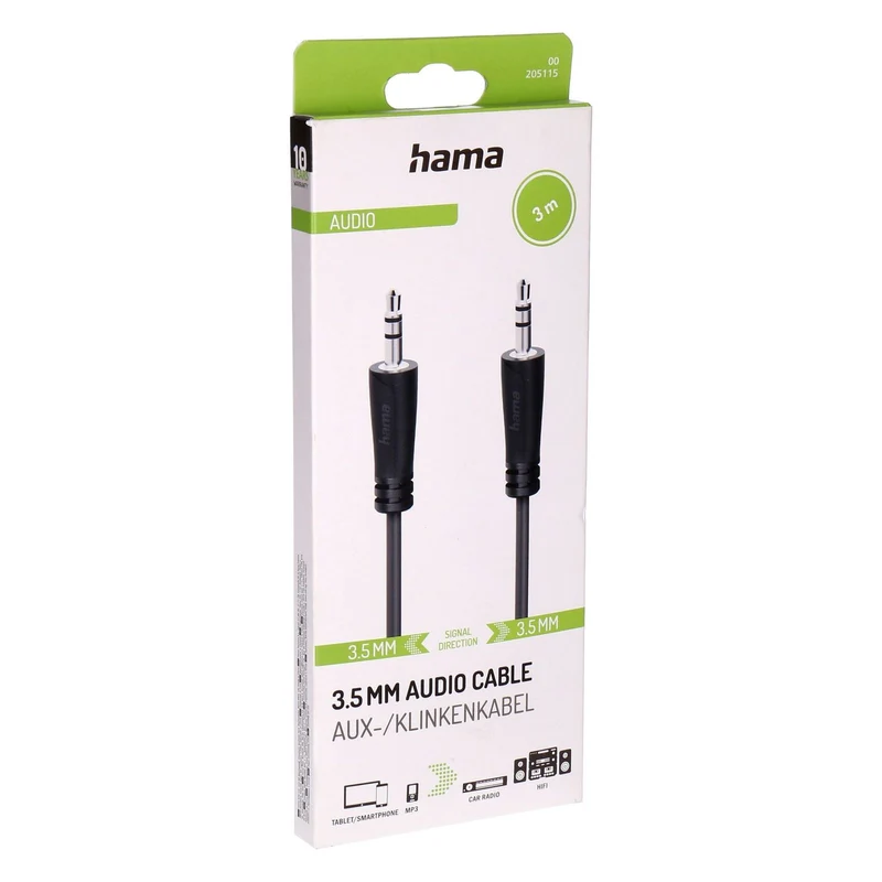 Hama 00205115 Audio-Kabel 3 m 3.5mm Schwarz