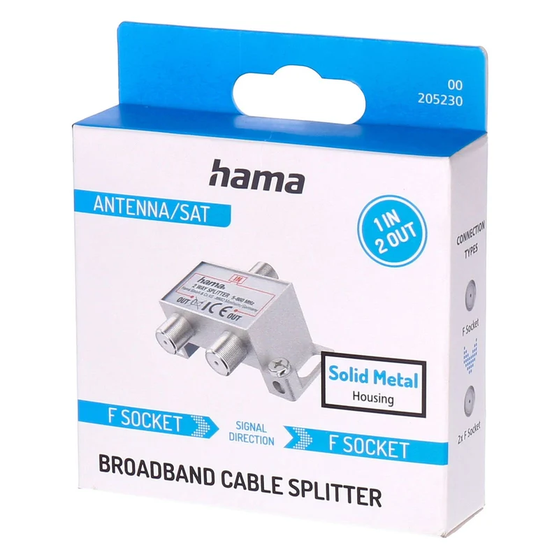 Hama 00205230 Kabelspalter oder -kombinator Kabelsplitter Silber