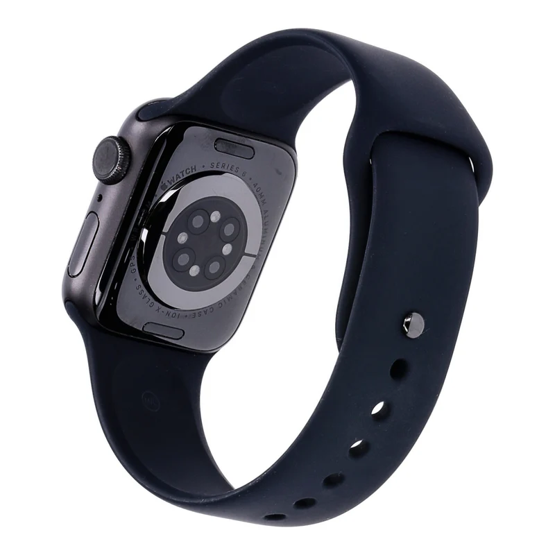 Apple Watch Series 6 40mm GPS Space Grau Aluminiumgehäuse mit Sportarmband Schwarz