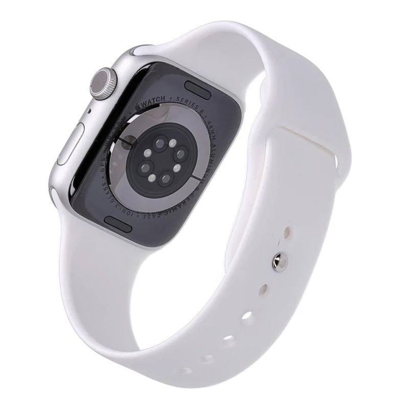Apple Watch Series 6 44mm GPS Silber Aluminiumgehäuse mit Sportarmband Weiß
