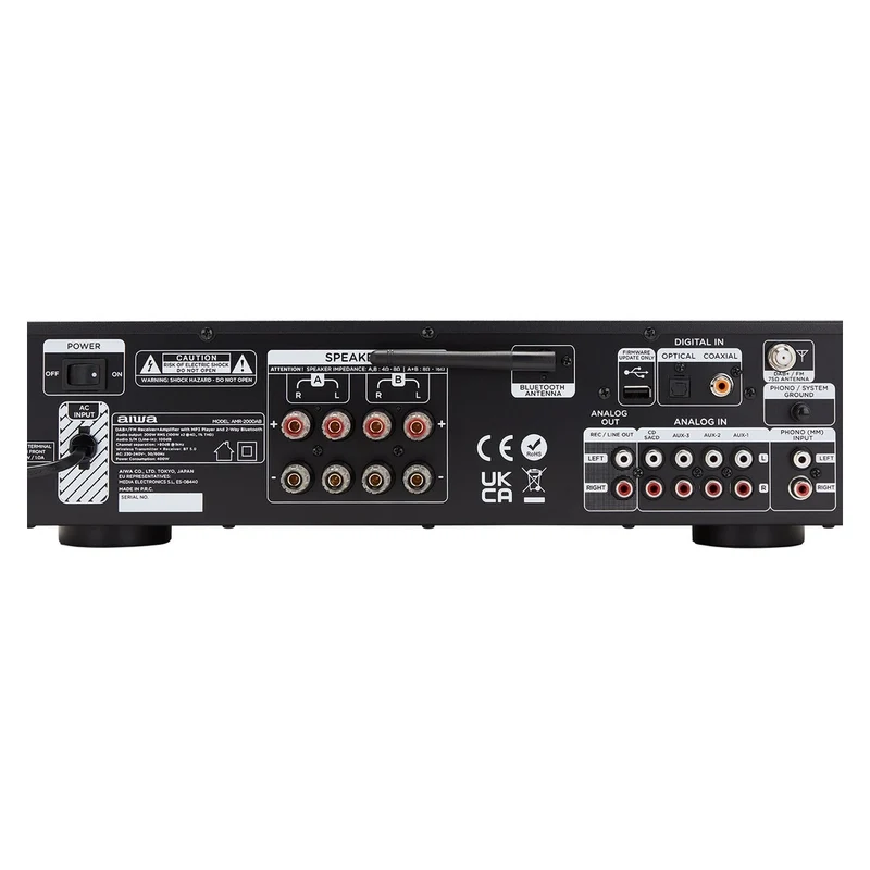 Aiwa AMR-200DAB BK Vollverstärker 200W, BT, USB Schwarz