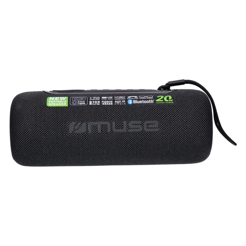 MUSE M-780 BT portabler Bluetooth Lautsprecher 20W RGB Schwarz