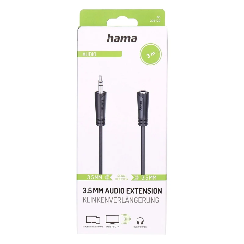 Hama 00205120 Audio-Kabel 3 m 3.5mm Schwarz