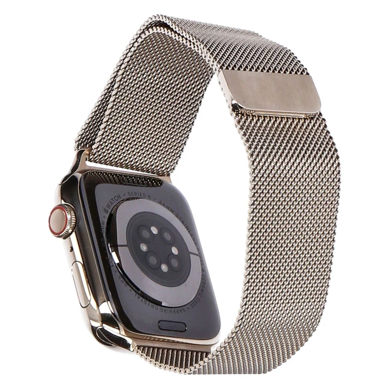Apple Watch Series 6 44mm GPS + 4G Gold Edelstahlgehäuse mit Milanese Armband Gold