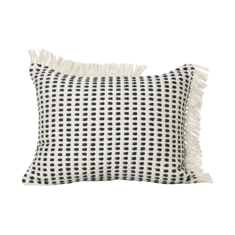 Ferm Living Way Cushion Rect. - Off - White/Blue