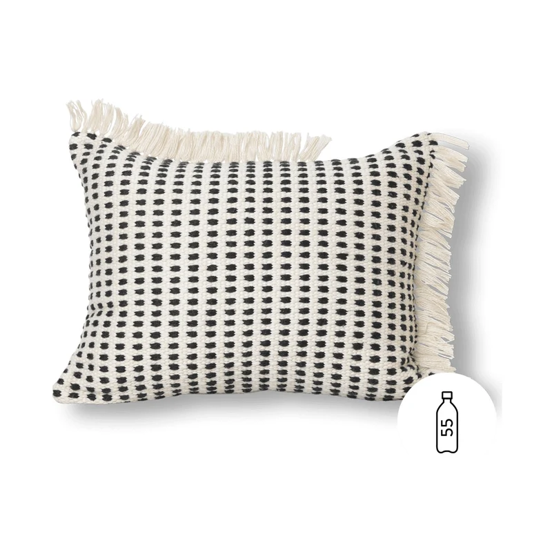Ferm Living Way Cushion Rect. - Off - White/Blue