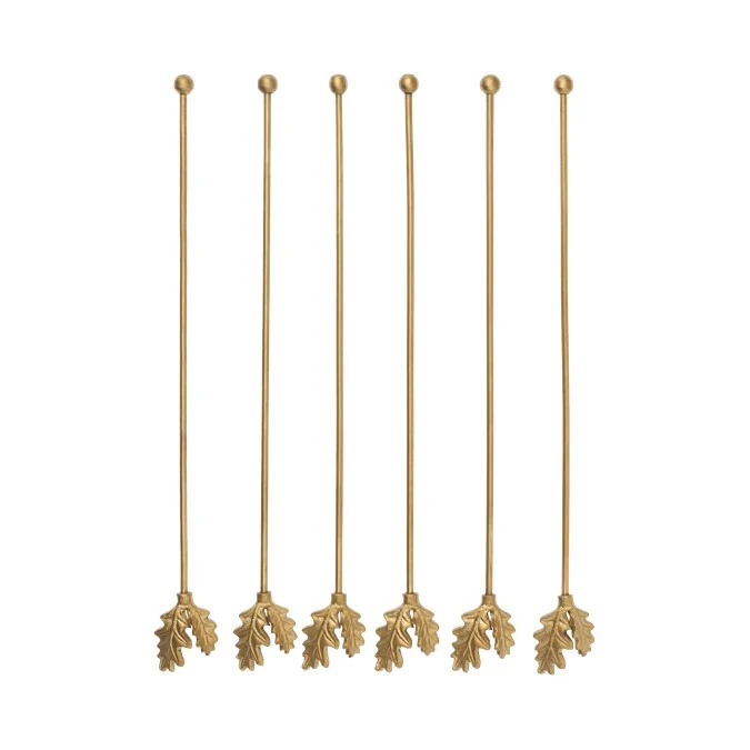 Ferm Living Oak Leaf Stir Sticks Long - Set of 6