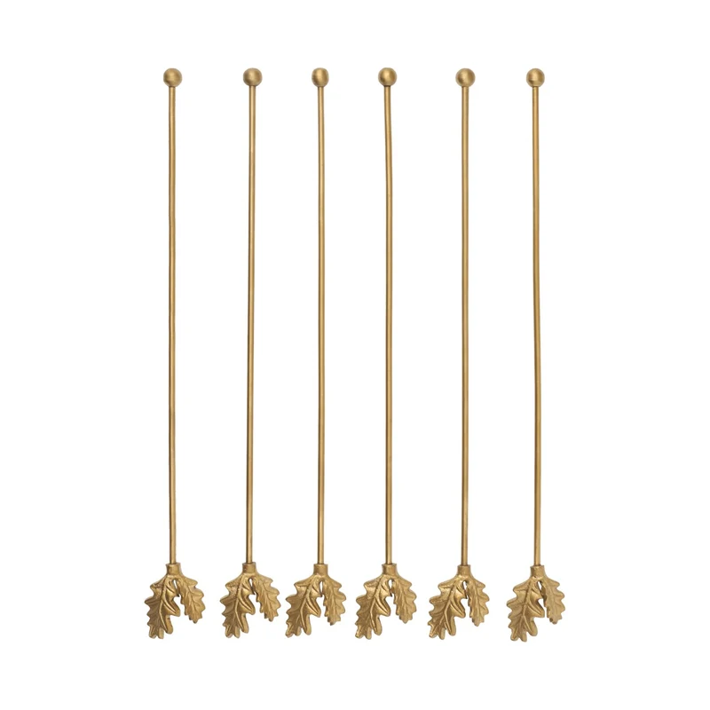 Ferm Living Oak Leaf Stir Sticks Long - Set of 6