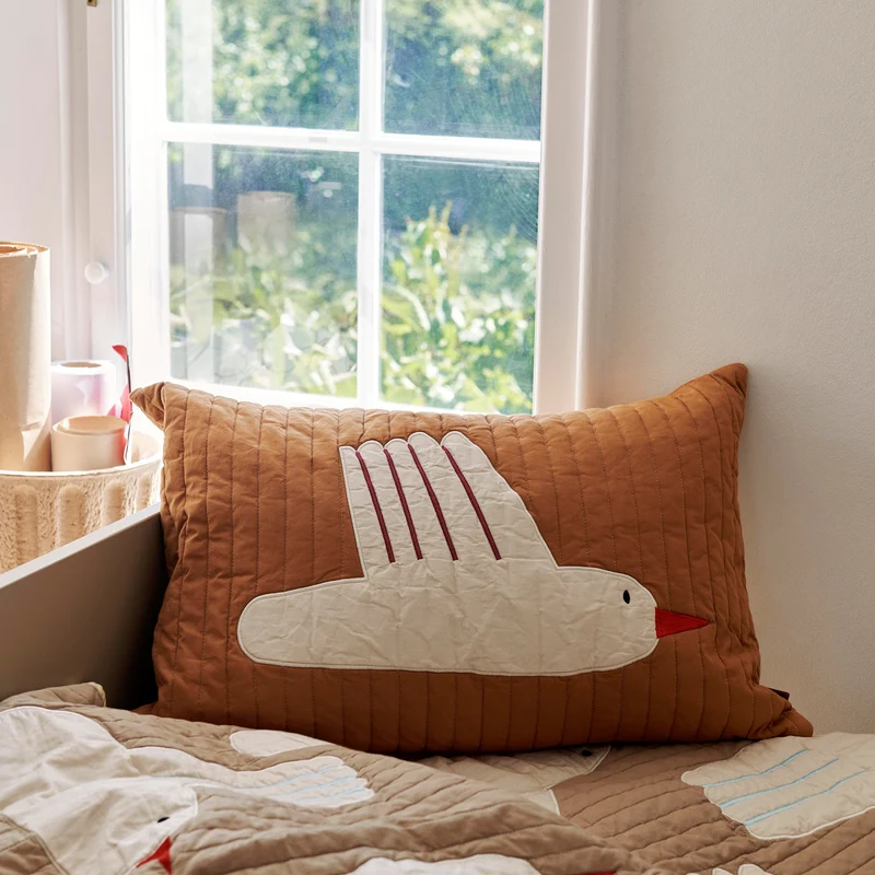 Ferm Living Bird Quilted Cushion Cover - Rectangular