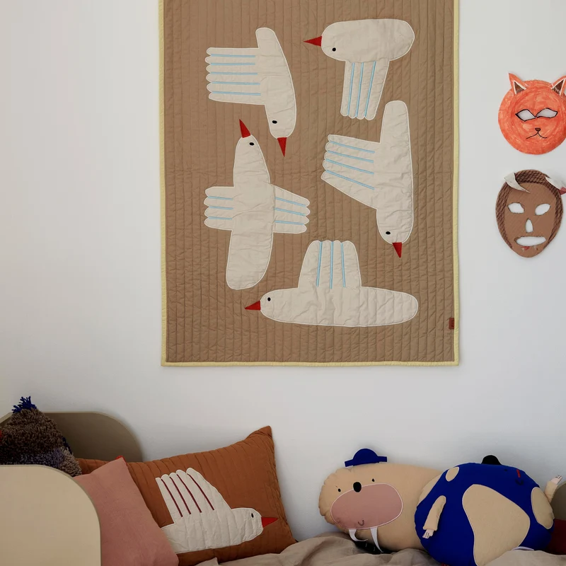 Ferm Living Bird Quilted Blanket