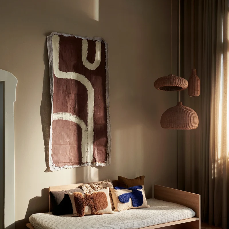 Ferm Living Lay Cushion - Sand/Dark Brown