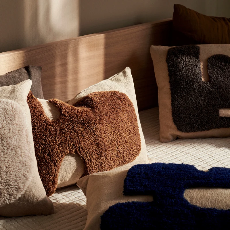 Ferm Living Lay Cushion - Sand/Dark Brown