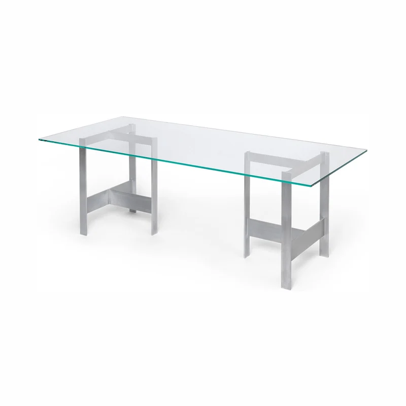 Ferm Living Lager Dining Table - 90 x 200 - Glass/Aluminium