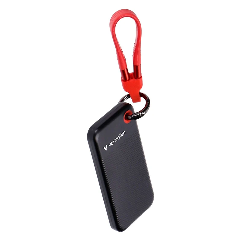 Verbatim Pocket SSD-Festplatte 1TB USB Typ-C 3.2 Gen 2 (3.1 Gen 2) Schwarz, Rot