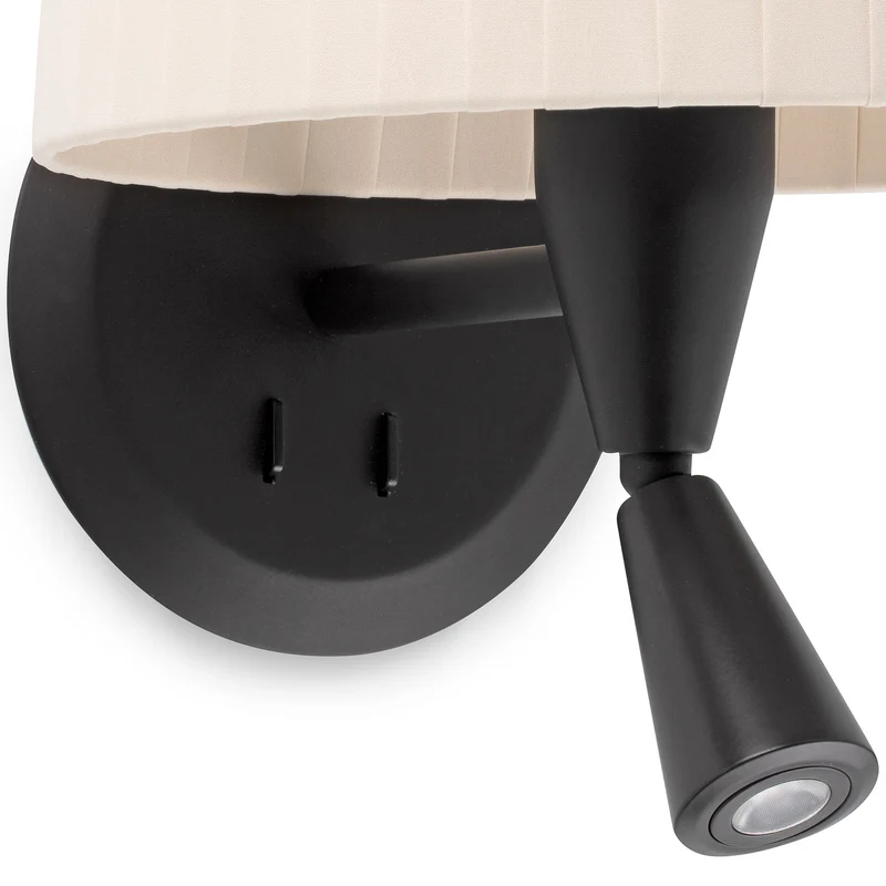 Faro Samba Ribbon Beige Wall Lamp With Reader