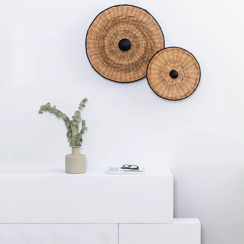 Faro Costas H70 Black/Rattan Wall/Ceiling Lamp