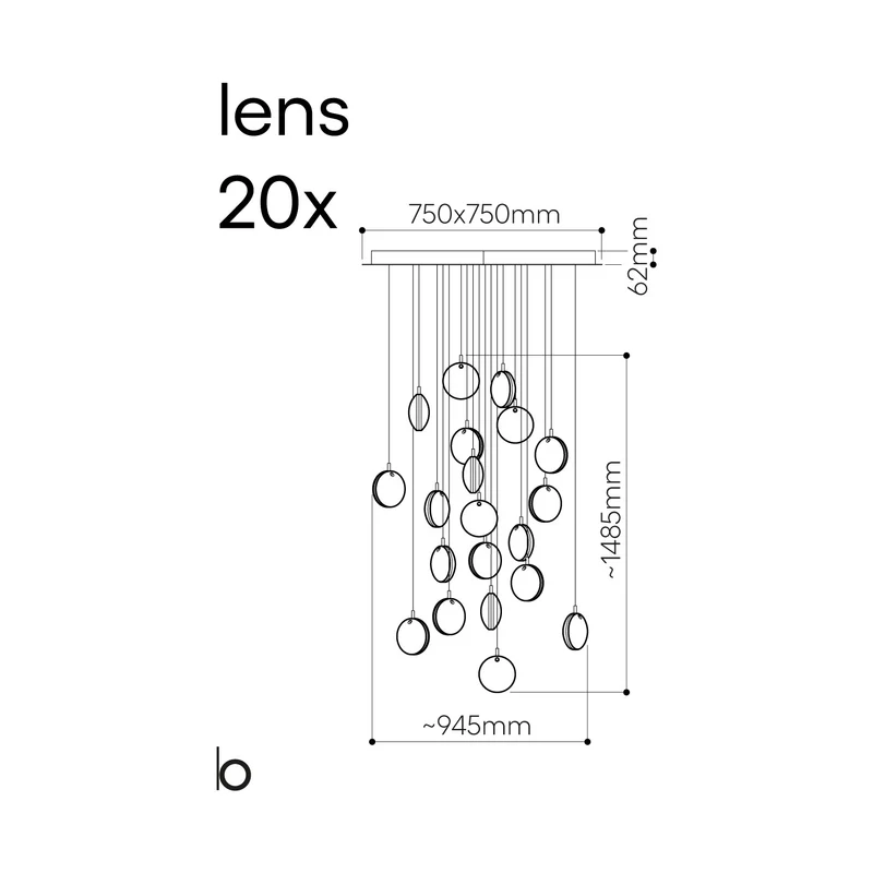 Bomma Lens Chandelier 20 Pieces
