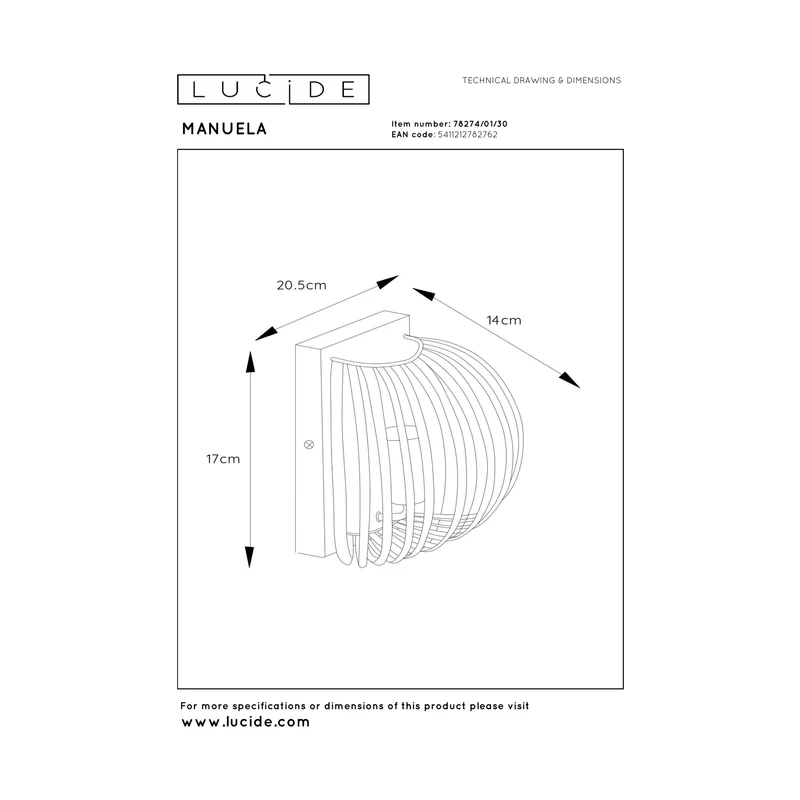 Lucide Manuela Wall Light