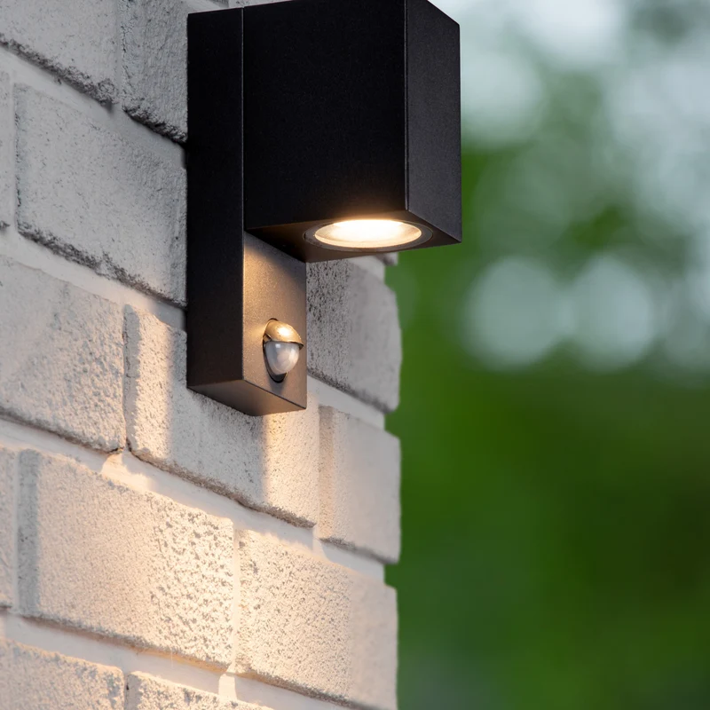 Lucide Zaro Outdoor Wall Light with Long-Range Sensor