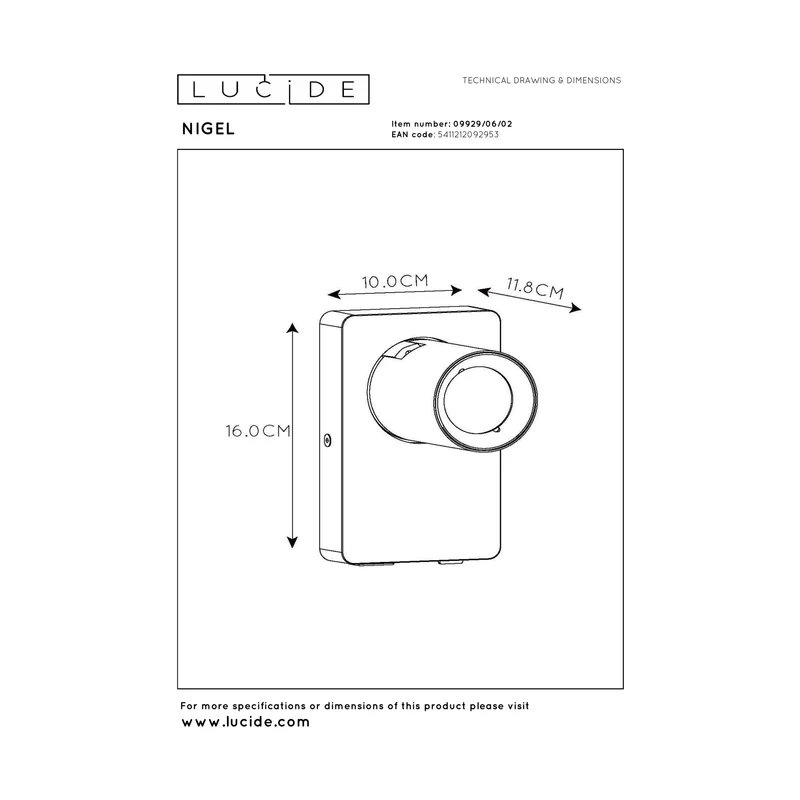Lucide Nigel Wall Light with USB