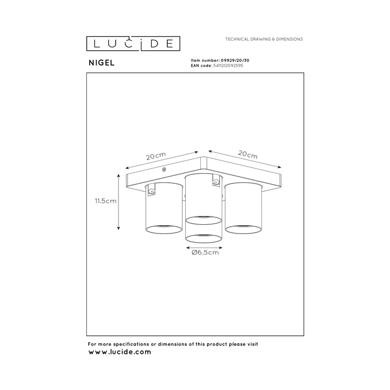 Lucide Nigel Ceiling Spotlight