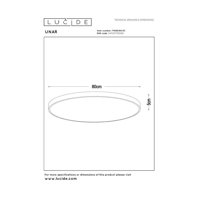 Lucide Unar Flush Ceiling Light