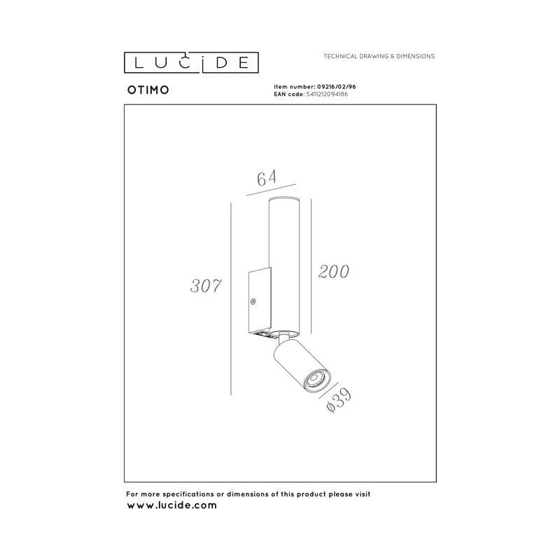 Lucide Otimo Wall Spotlight