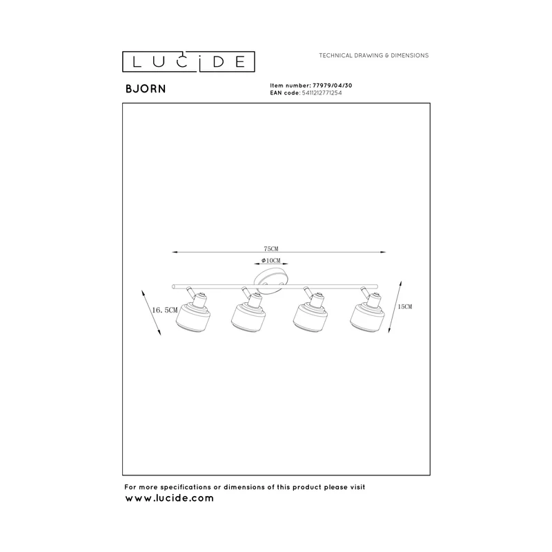 Lucide Bjorn Ceiling Spotlight