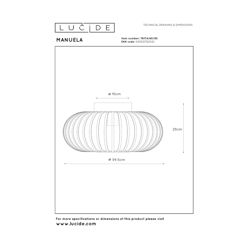 Lucide Manuela Flush Ceiling Light