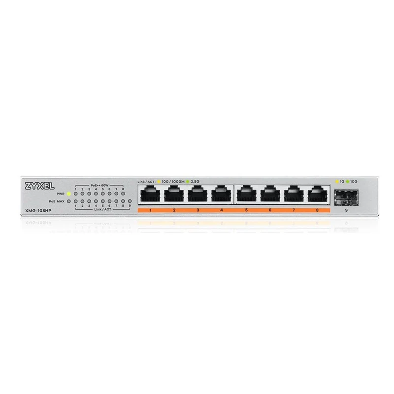 Zyxel XMG-108HP Unmanaged 2.5G Ethernet (100/1000/2500) Power over Ethernet (PoE)