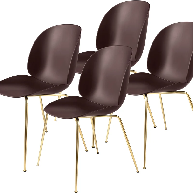 Gubi Beetle Dining Chair Un-Upholstered Set of 4