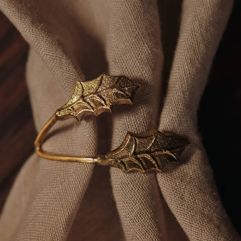 Ferm Living Holly Leaf Napkin Rings - Set of 4