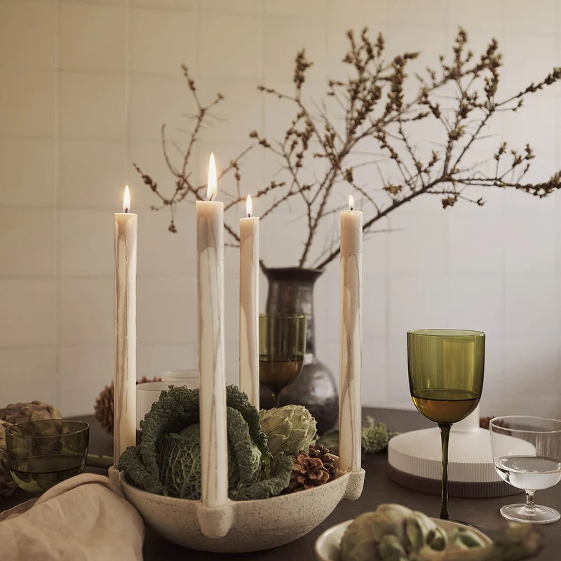 Ferm Living Bowl Candle Holder - Large - Ceramic