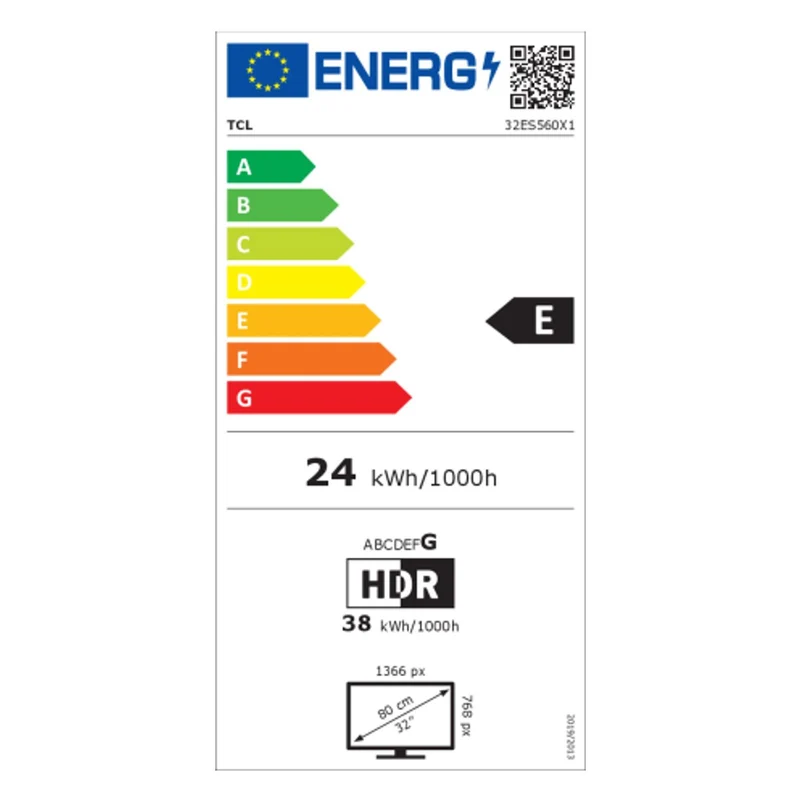 TCL 32ES560 32" (81,3cm) HD Smart-TV WLAN 270 cd/m² Schwarz