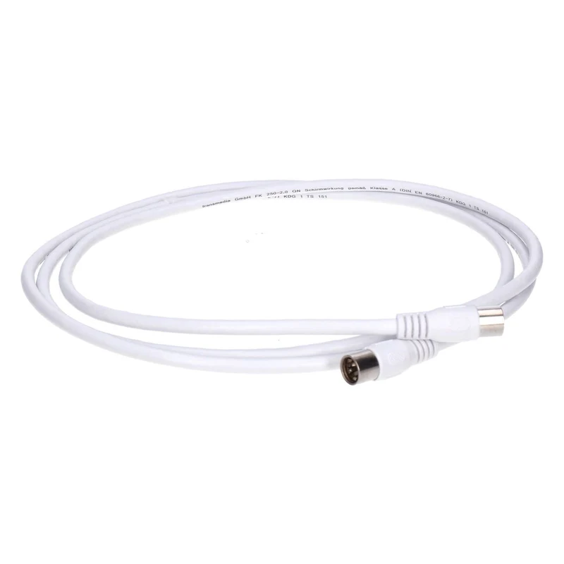 Antennenkabel Transmedia koaxial weiß 2m FK 250-2.0qn