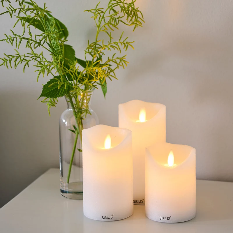 Sirius Sara Rechargeable Pillar Candles - Set of 3