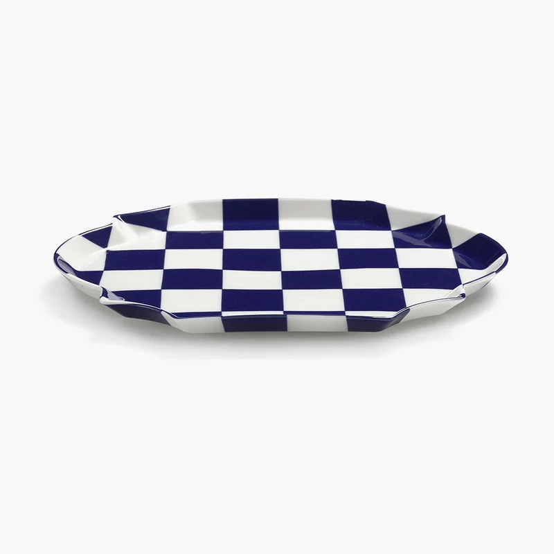 Serax Les Objets Mouleversants White Blue Serving Plate