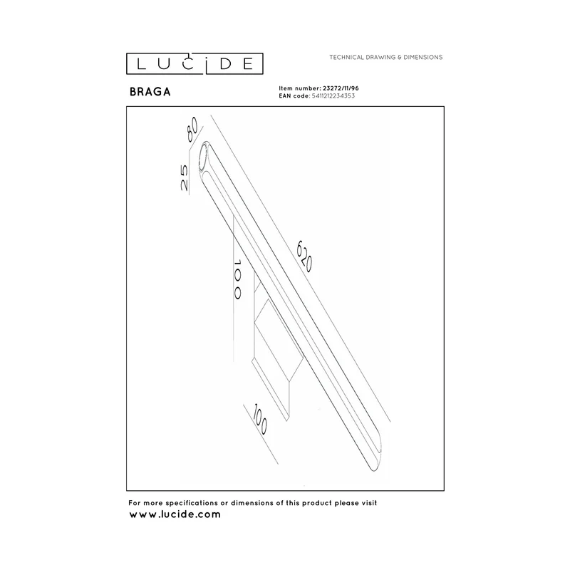 Lucide Braga Outdoor Wall Lamp